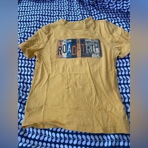 GAP Organic Cotton Yellow Road Trip Kids Tee Size M